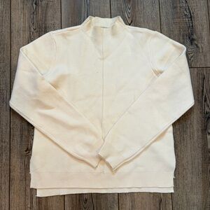 By Design Cream Mock Neck Knit Sweater | Size S | Small Flaw